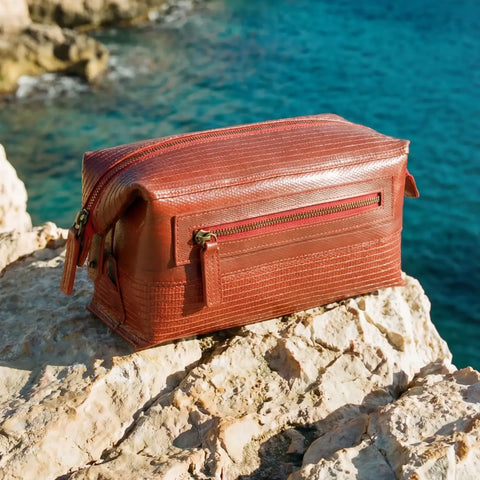 Washbags made from fire-hose by Elvis & Kresse