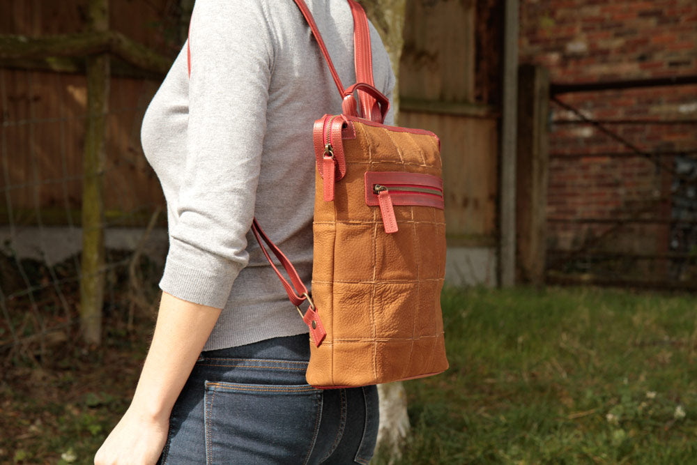 Recycled Small Leather Backpack
