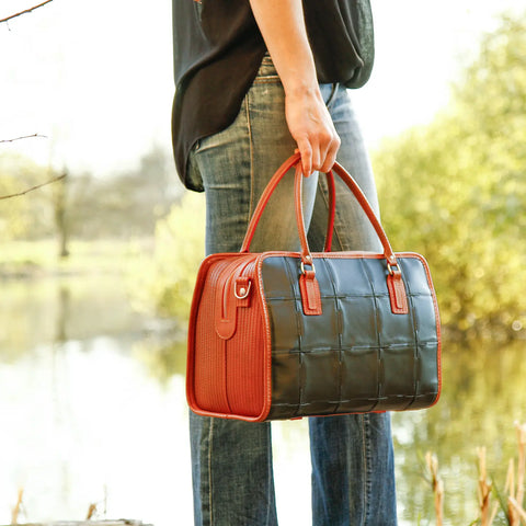 Large Post Bag | Leather & Fire-hose