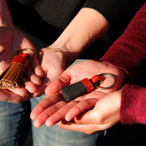 Mini Tassel Keyring | Leather & Fire-hose