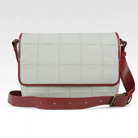 Elvis & Kresse Field Bag, sustainably made from upcycled Rolls Royce leather and recycled London Fire Brigade fire-hose