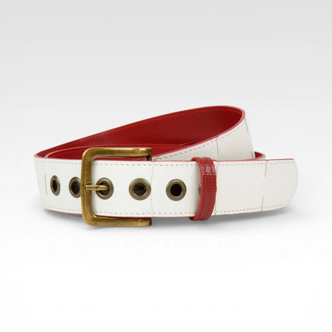 Elvis & Kresse Signature Belt, sustainably made from upcycled Rolls Royce leather and London Fire Brigade fire-hose