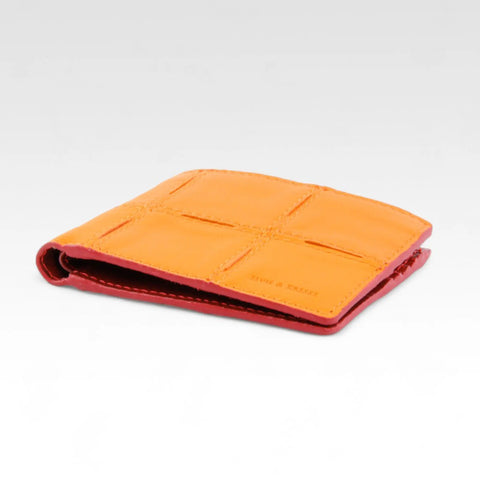 Elvis & Kresse Billfold Wallet, sustainably made from upcycled Rolls Royce leather and recycled London Fire Brigade fire-hose