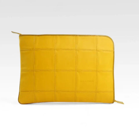 Elvis & Kresse Folio / Laptop Case, sustainably made from upcycled Rolls Royce leather and recycled London Fire Brigade fire-hose