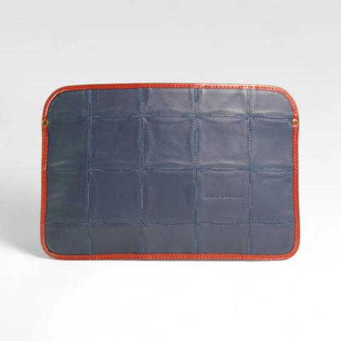 Elvis & Kresse Laptop Sleeve, sustainably made from upcycled Rolls Royce leather and recycled London Fire Brigade fire-hose