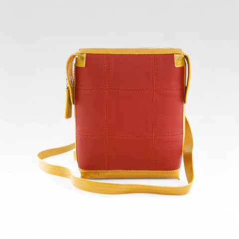 The Elvis & Kresse Saddle Bag, sustainably made from upcycled Rolls Royce leather and recycled London Fire Brigade fire-hose