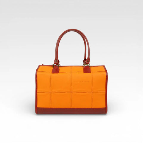 Elvis & Kresse Small Post Bag, sustainably made from upcycled Rolls Royce leather and recycled London Fire Brigade fire-hose