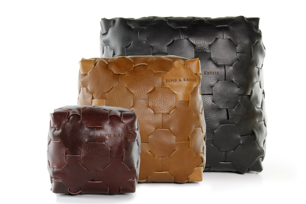 Elvis & Kresse Leather Cubes, made from reclaimed leather