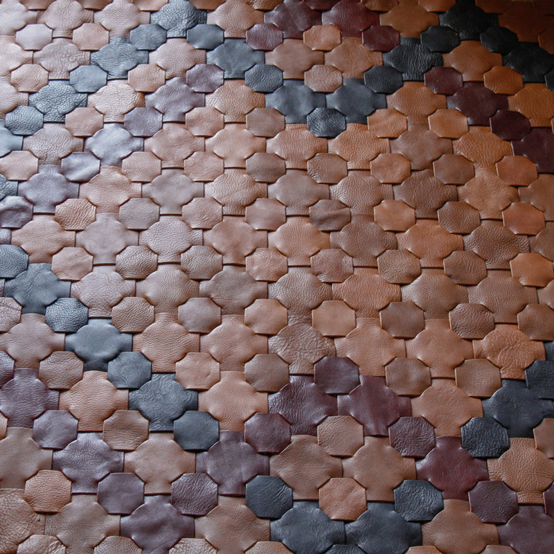 Custom Leather Rug - Luxury Rescued Leather - Elvis & Kresse