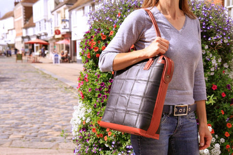 A stunning range of sustainable luxury bags made by Elvis & Kresse