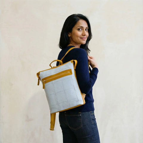 Small Backpack | Leather & Fire-hose