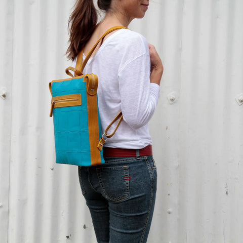 Small Backpack | Leather & Fire-hose