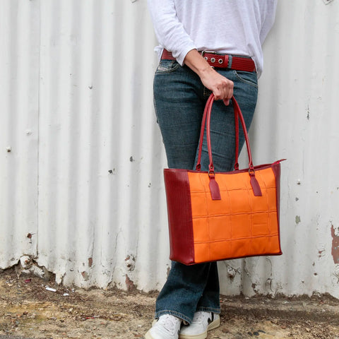 Classic Tote | Leather & Fire-hose
