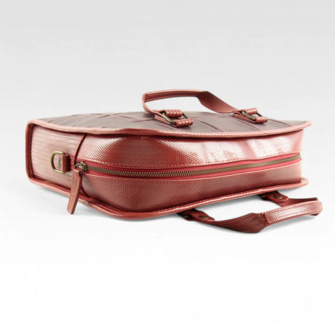 Compact Briefcase | Leather & Fire-hose