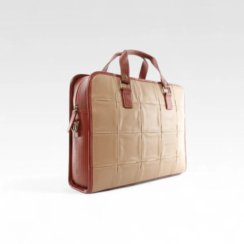 Compact Briefcase | Leather & Fire-hose