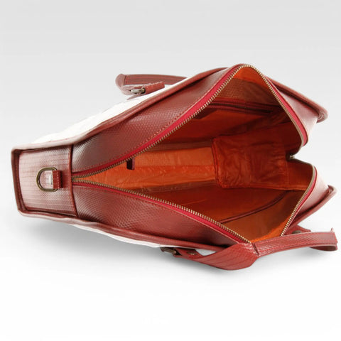 Compact Briefcase | Leather & Fire-hose