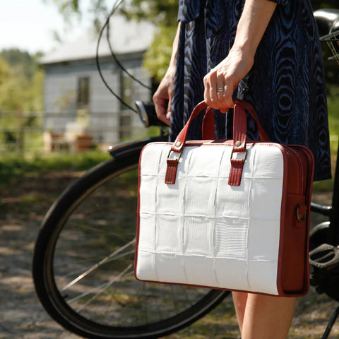 Compact Briefcase | Leather & Fire-hose