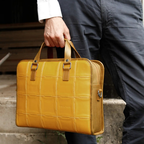 Compact Briefcase | Leather & Fire-hose