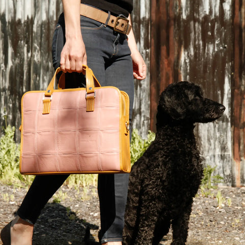 Compact Briefcase | Leather & Fire-hose