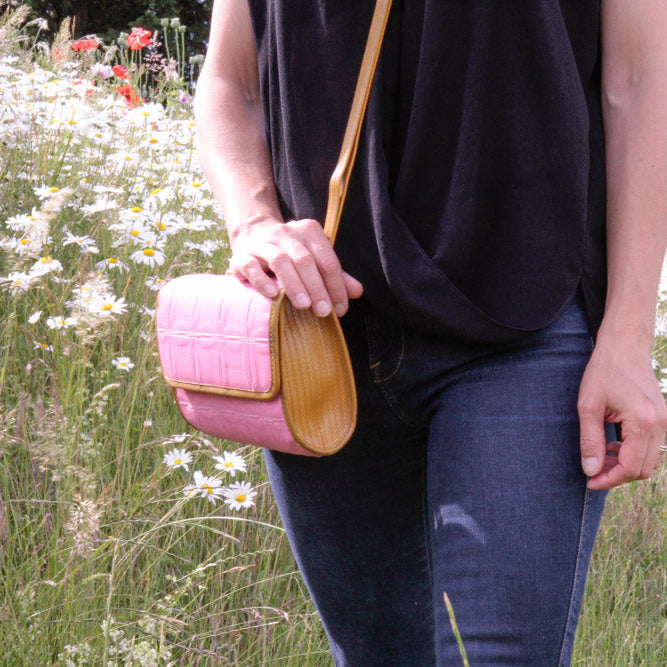 Recycled leather crossbody bag by Elvis & Kresse