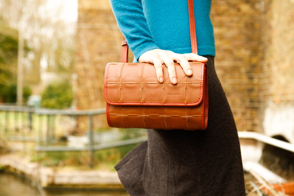 Recycled leather crossbody bag by Elvis & Kresse