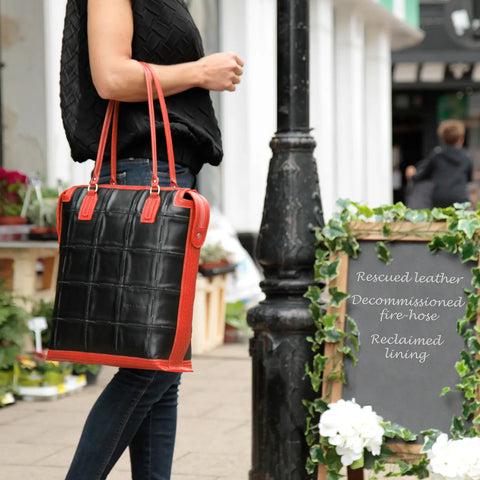 Dutch Tote | Leather & Fire-hose