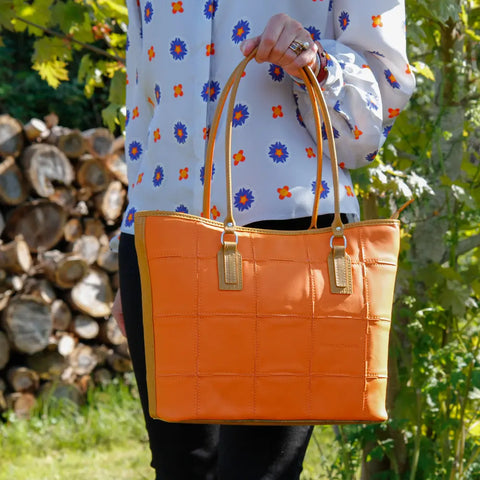 Small Tote | Leather & Fire-hose