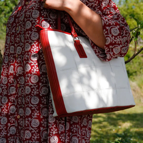 Small Tote | Leather & Fire-hose