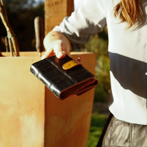 Folding Purse | Leather & Fire-hose