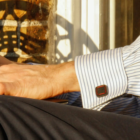 Torpedo Cufflinks | Leather & Fire-hose