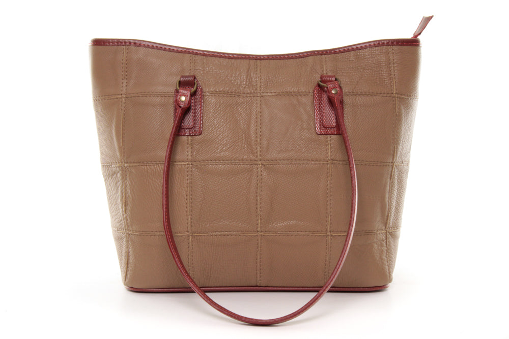 small leather tote bag