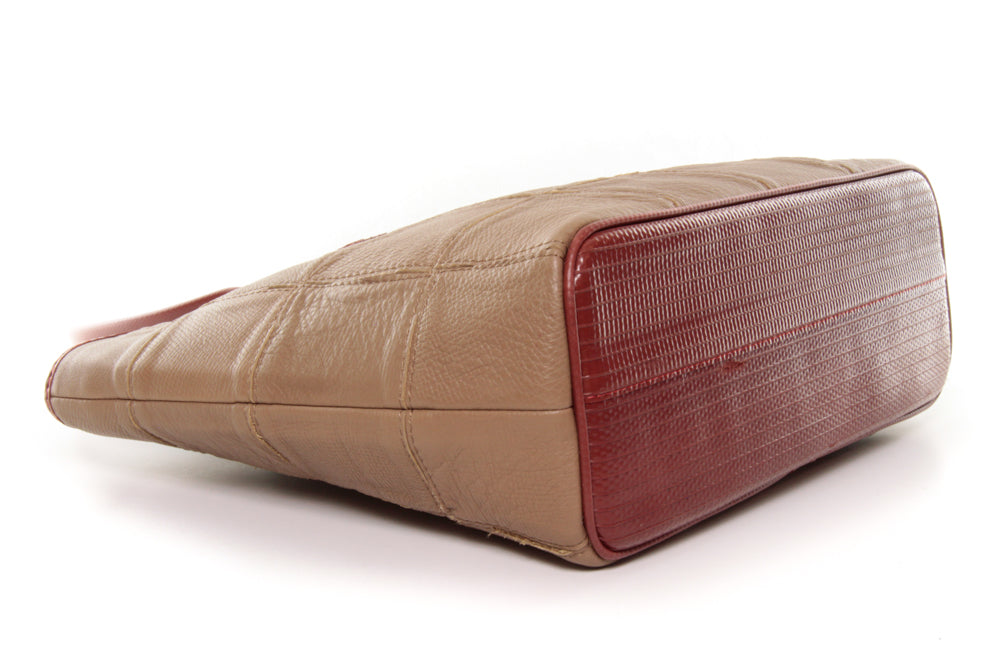 small leather tote bag