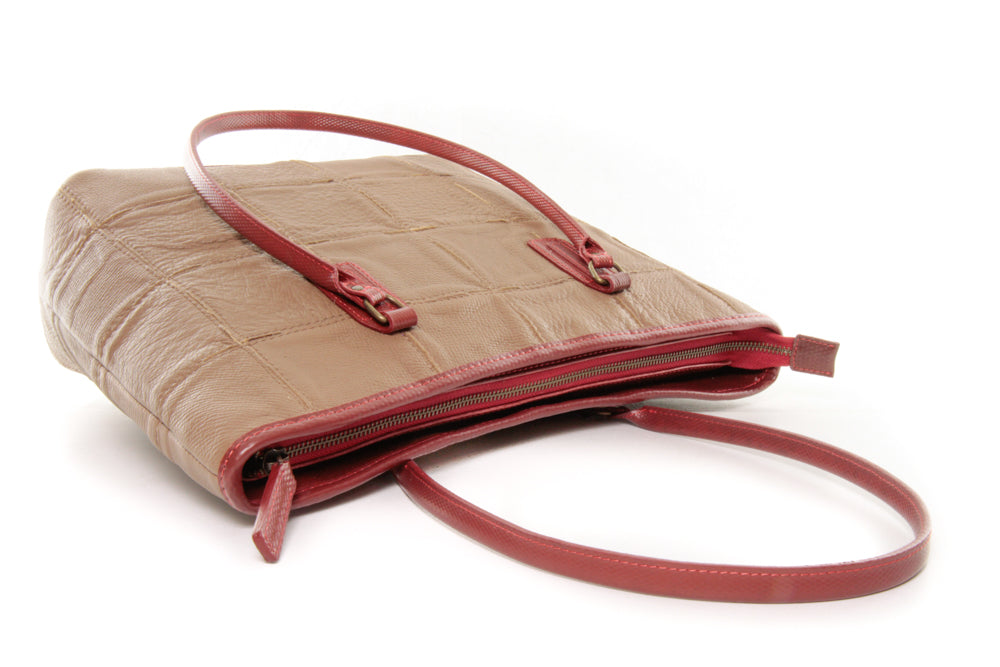 small leather tote bag