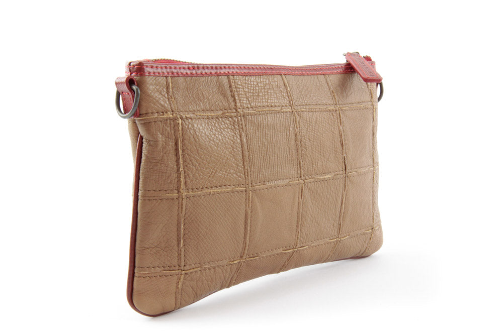 Recycled leather clutch bag by Elvis & Kresse