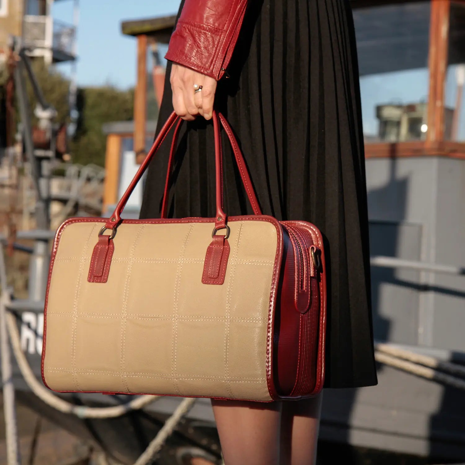 Large Post Bag | Leather & Fire-hose