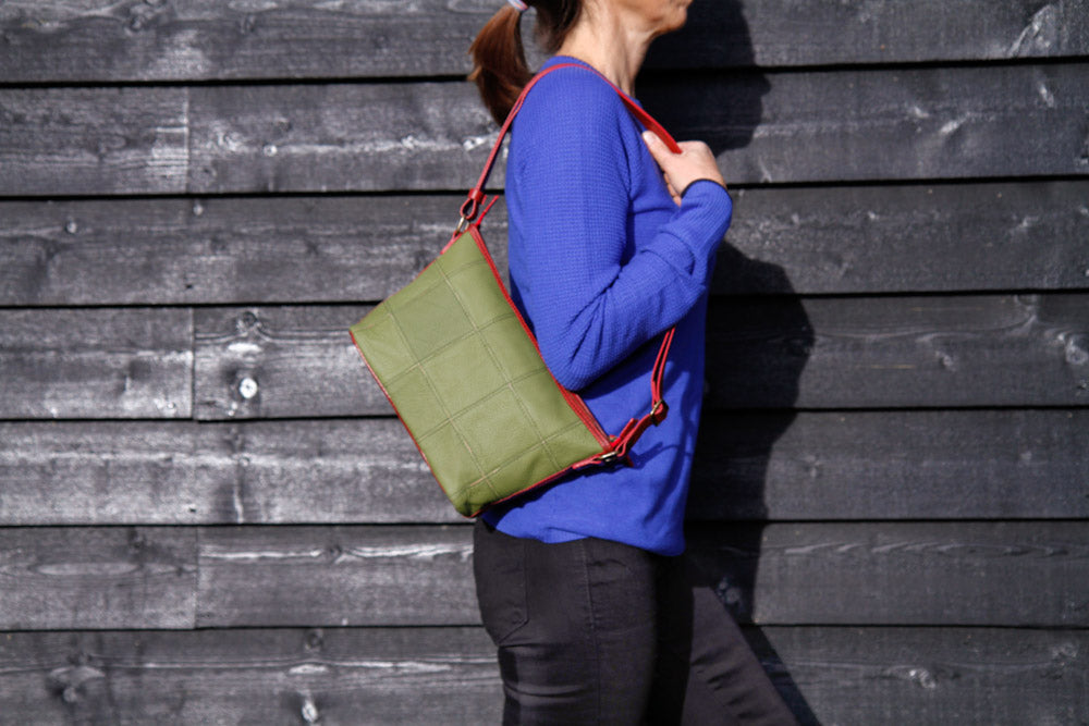 Recycled leather handbag by Elvis & Kresse