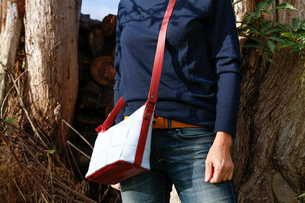 Recycled leather handbag by Elvis & Kresse