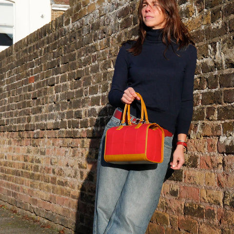 Small Post Bag | Leather & Fire-hose