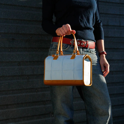 Small Post Bag | Leather & Fire-hose