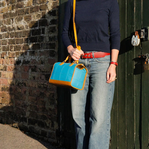 Small Post Bag | Leather & Fire-hose