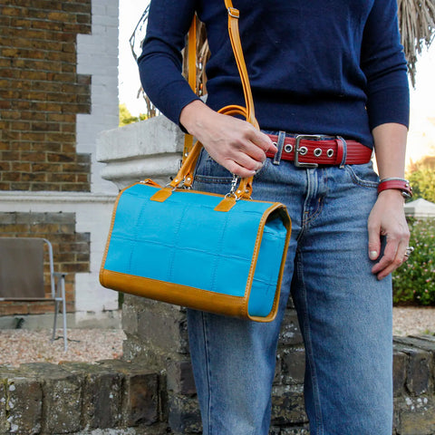 Small Post Bag | Leather & Fire-hose