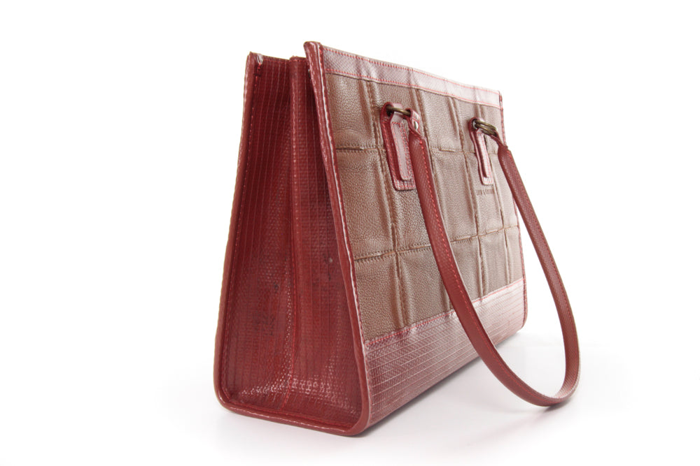 Square leather tote cheap
