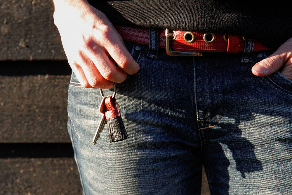 Mini Tassel Keyring | Leather & Fire-hose