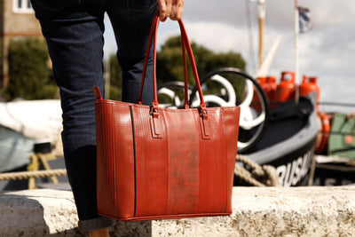 vegan leather tote bag