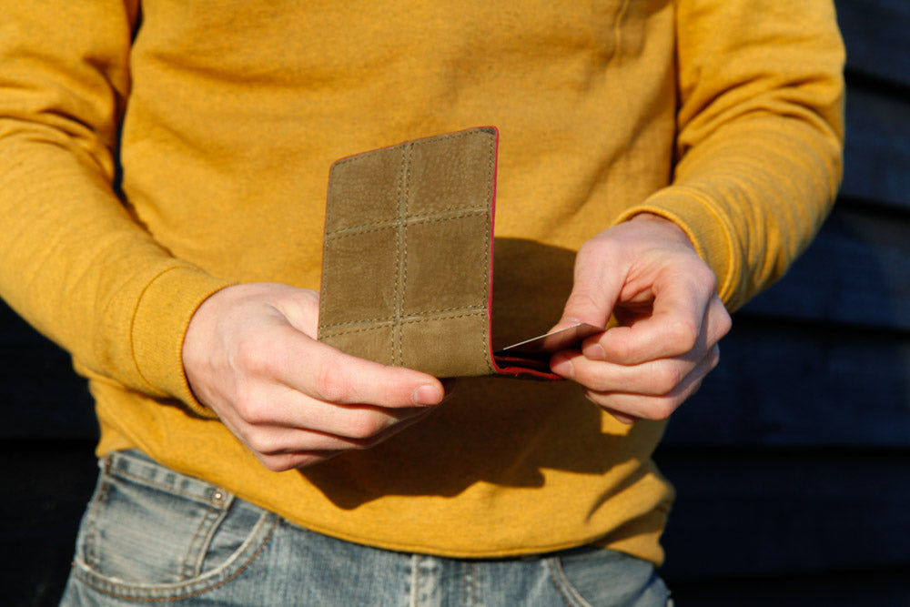 Sustainable luxury wallet made from reclaimed leather