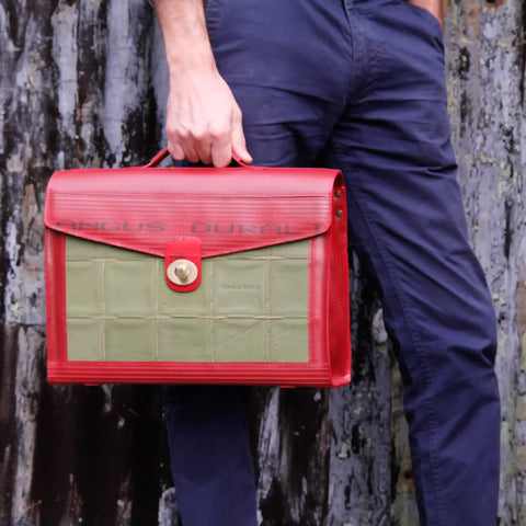 Continental Briefcase | Leather & Fire-hose