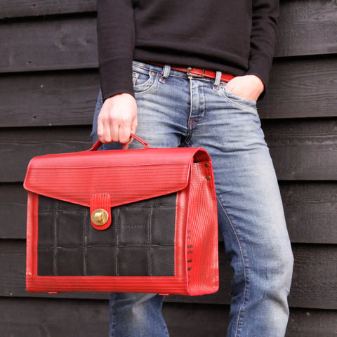 Continental Briefcase | Leather & Fire-hose