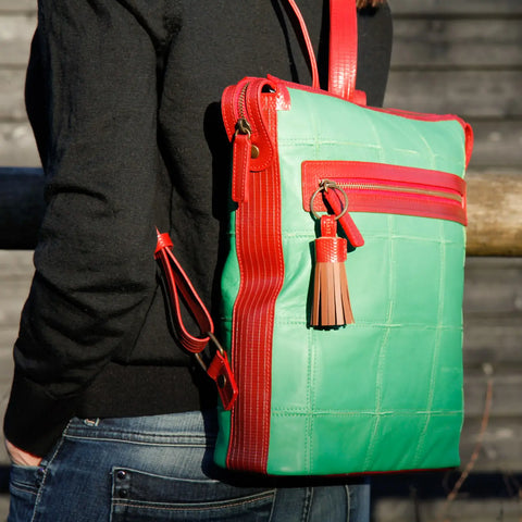 Small Backpack | Leather & Fire-hose