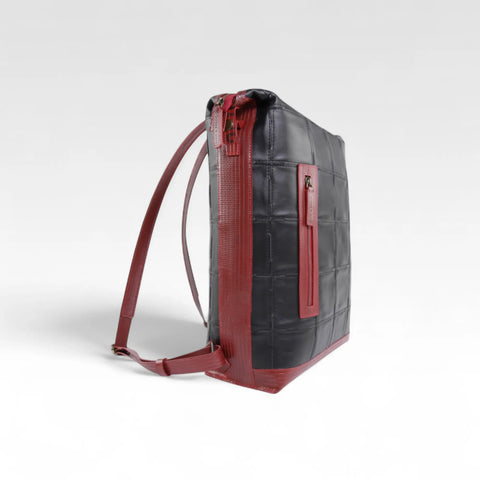 backpack leather red Sustainable Leather Backpack