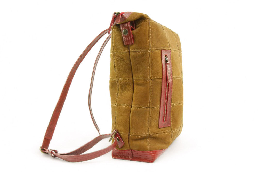 Large Upcycled Leather Backpack